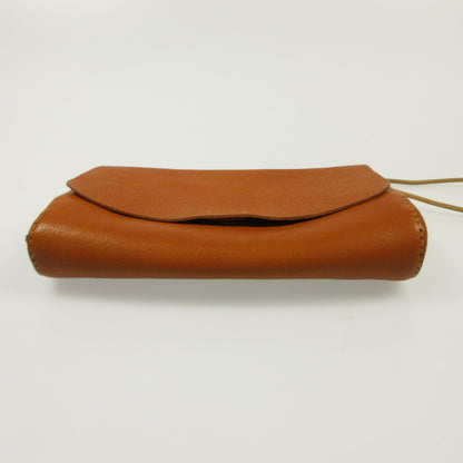 【中古】 栃木レザー 本革手縫いのBODYBAG ショルダーバッグ ブラウン