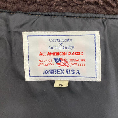 【中古】AVIREX | アヴィレックス B-3 ミリタリーコート 6152232 ブラウン サイズ：XL
