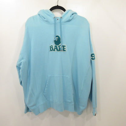 【中古】A BATHING APE | アベイシングエイプ PATCHED LOGO OVERSIZED HOODIE パーカー 001PPI802001L ライトブルー サイズ：M