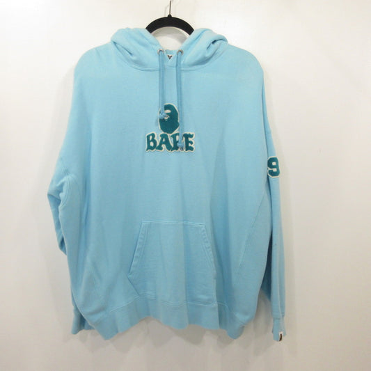 【中古】A BATHING APE | アベイシングエイプ PATCHED LOGO OVERSIZED HOODIE パーカー 001PPI802001L ライトブルー サイズ：M