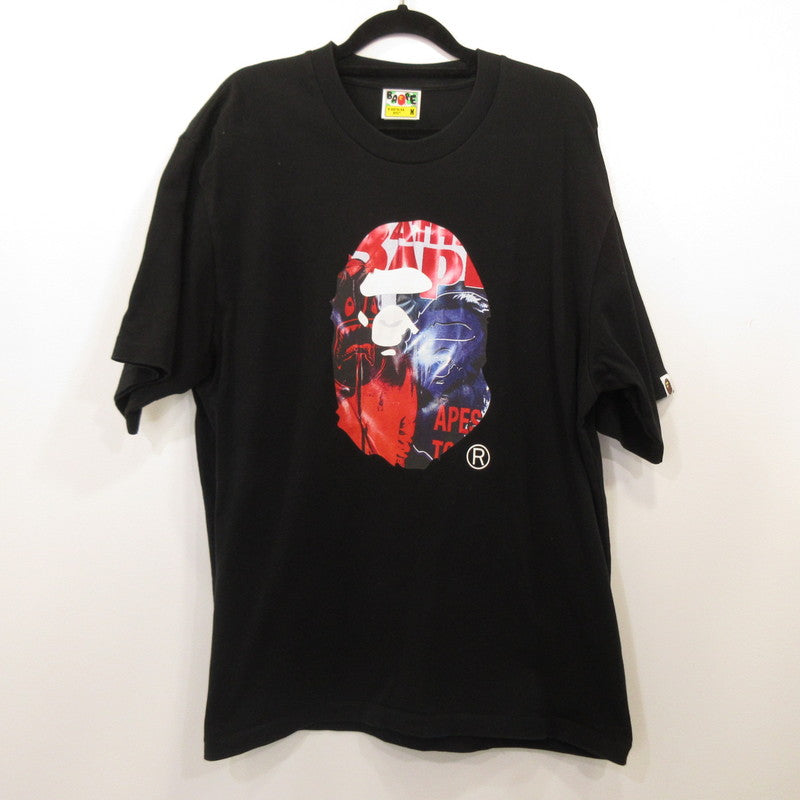 A BATHING APE | A BATHING APE PHOTO PRINT APE HEAD RELAXED FIT TEE Short-sleeved T-shirt 1L30-110-333 Black Size: M