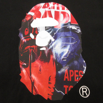 A BATHING APE | A BATHING APE PHOTO PRINT APE HEAD RELAXED FIT TEE Short-sleeved T-shirt 1L30-110-333 Black Size: M