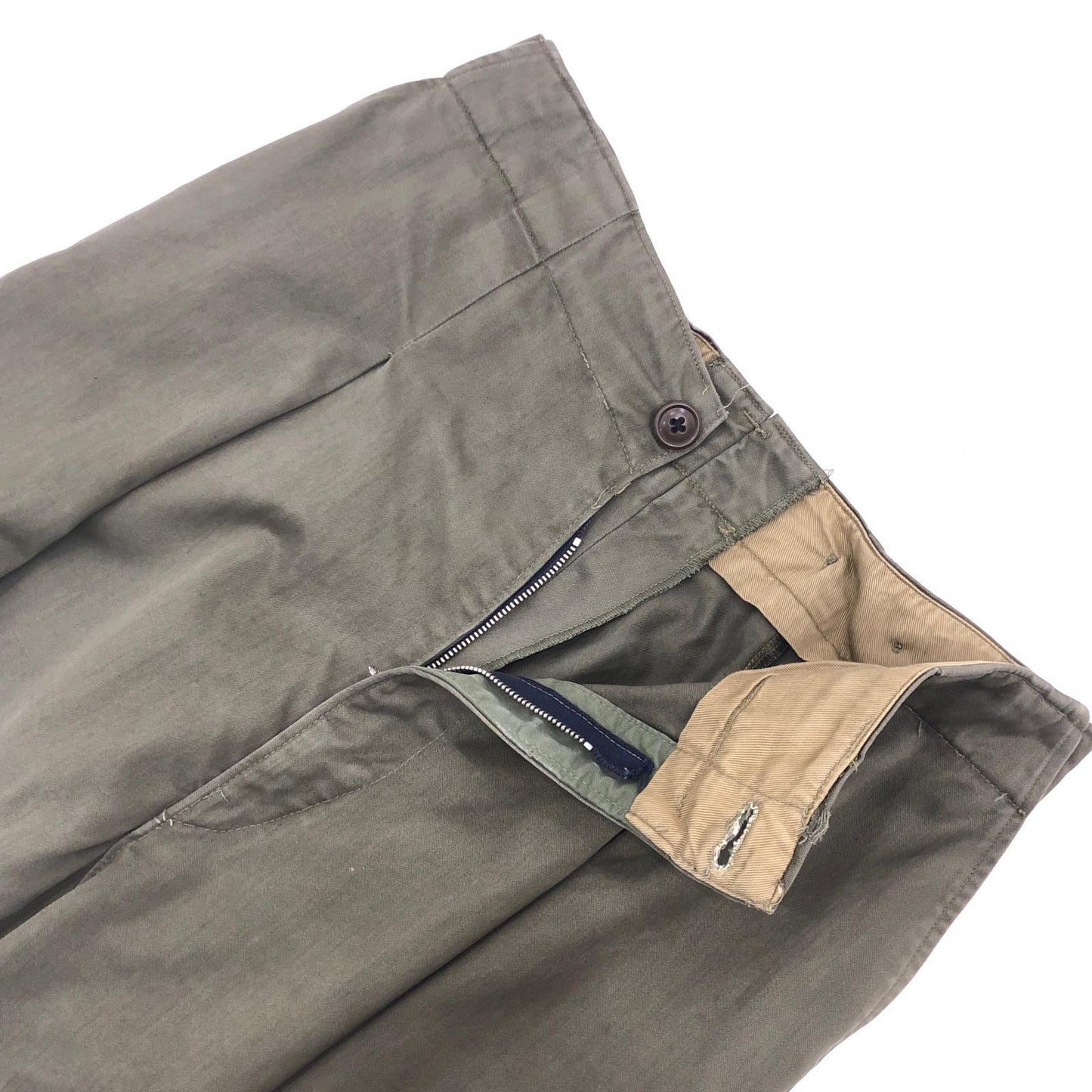 【中古】MILITARY衣料 | ミリタリーイリョウ パンツ 50-60s カーキ