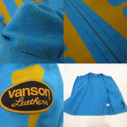 【中古】VANSON | バンソン ボーンプリント ライダースジャケット ブルー サイズ：M