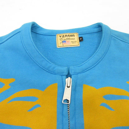 【中古】VANSON | バンソン ボーンプリント ライダースジャケット ブルー サイズ：M