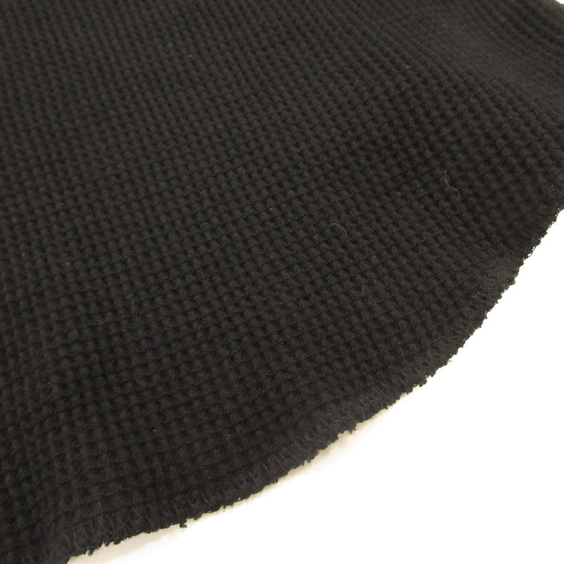 4B HENLEY NECK WAFFLE LS Long Sleeve T-Shirt UM-CSLS02N-251 Black Size: 2