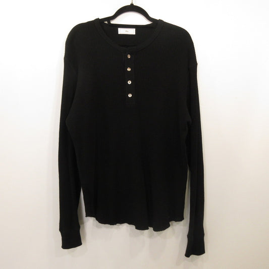 4B HENRYNECK WAFFLE LS 長袖Ｔシャツ UM-CSLS02N-251 ブラック サイズ：2