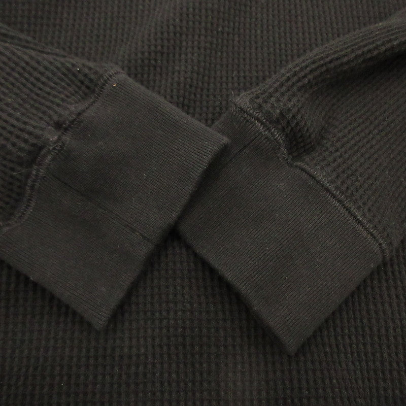 4B HENLEY NECK WAFFLE LS Long Sleeve T-Shirt UM-CSLS02N-251 Black Size: 2