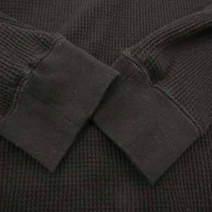 4B HENLEY NECK WAFFLE LS Long Sleeve T-Shirt UM-CSLS02N-251 Black Size: 2