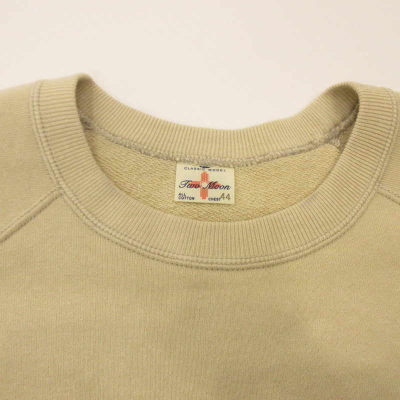 TWO MOON | Two Moon Raglan Sleeve Short Sleeve Sweatshirt 10248-05 Beige Size: 44