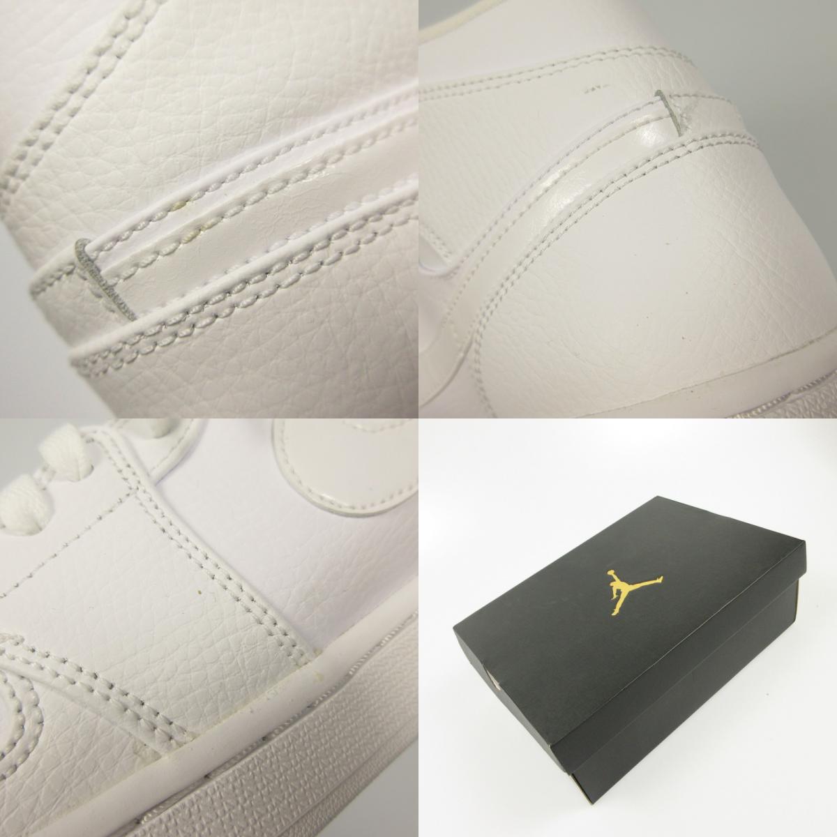 【中古】NIKE | ナイキ AIR JORDAN 1 MID TRIPLE WHITE スニーカー 554724-126 ホワイト 28cm