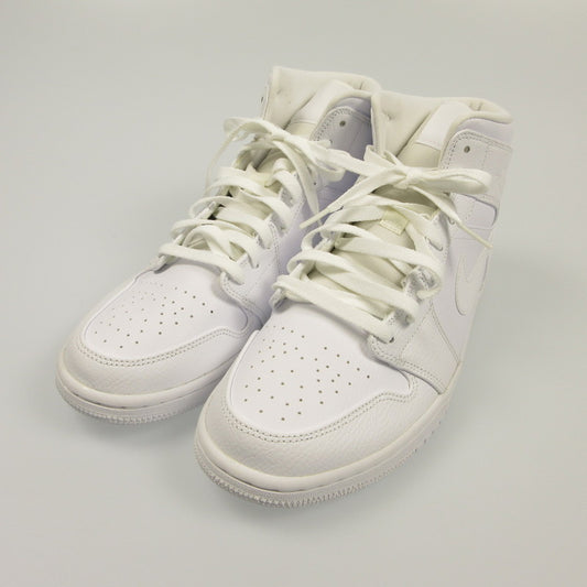 【中古】NIKE | ナイキ AIR JORDAN 1 MID TRIPLE WHITE スニーカー 554724-126 ホワイト 28cm