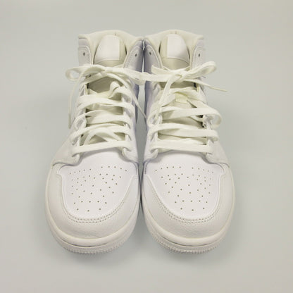 【中古】NIKE | ナイキ AIR JORDAN 1 MID TRIPLE WHITE スニーカー 554724-126 ホワイト 28cm