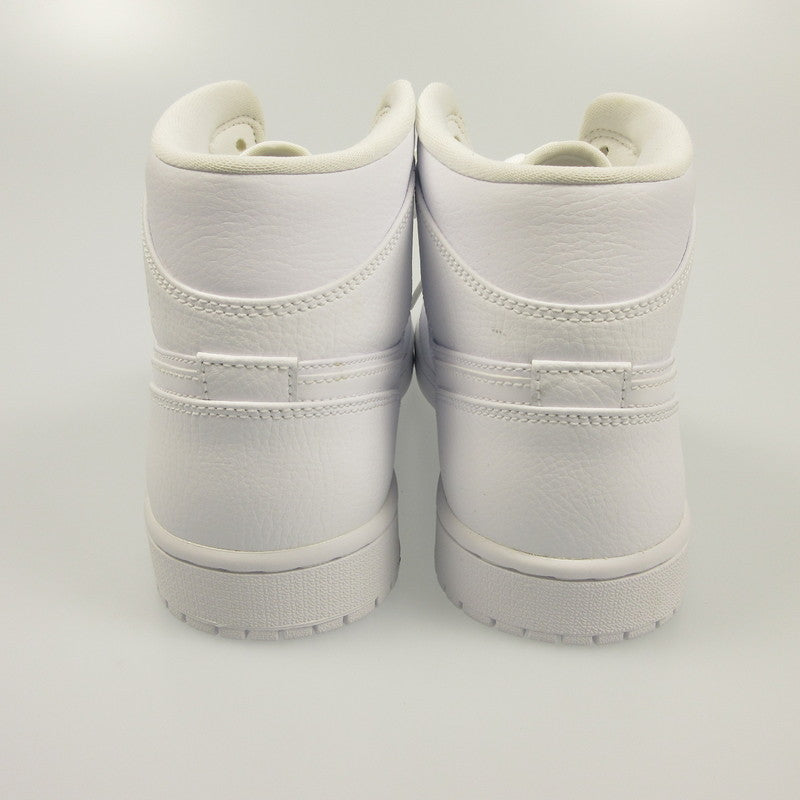 【中古】NIKE | ナイキ AIR JORDAN 1 MID TRIPLE WHITE スニーカー 554724-126 ホワイト 28cm