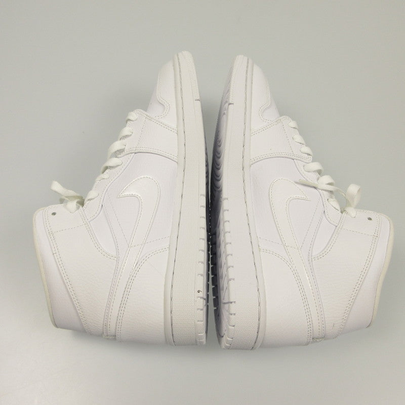 【中古】NIKE | ナイキ AIR JORDAN 1 MID TRIPLE WHITE スニーカー 554724-126 ホワイト 28cm