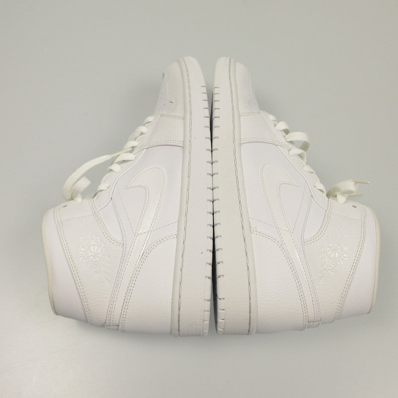 【中古】NIKE | ナイキ AIR JORDAN 1 MID TRIPLE WHITE スニーカー 554724-126 ホワイト 28cm