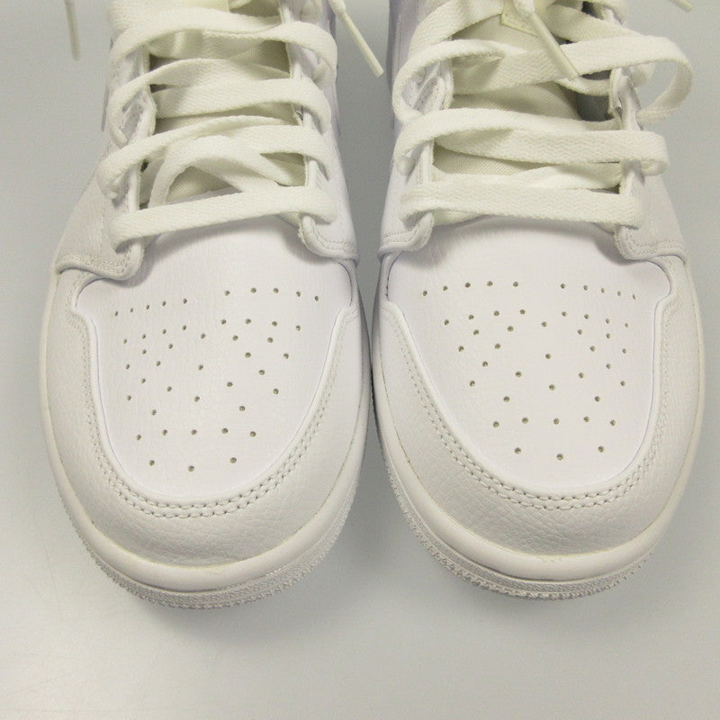 【中古】NIKE | ナイキ AIR JORDAN 1 MID TRIPLE WHITE スニーカー 554724-126 ホワイト 28cm