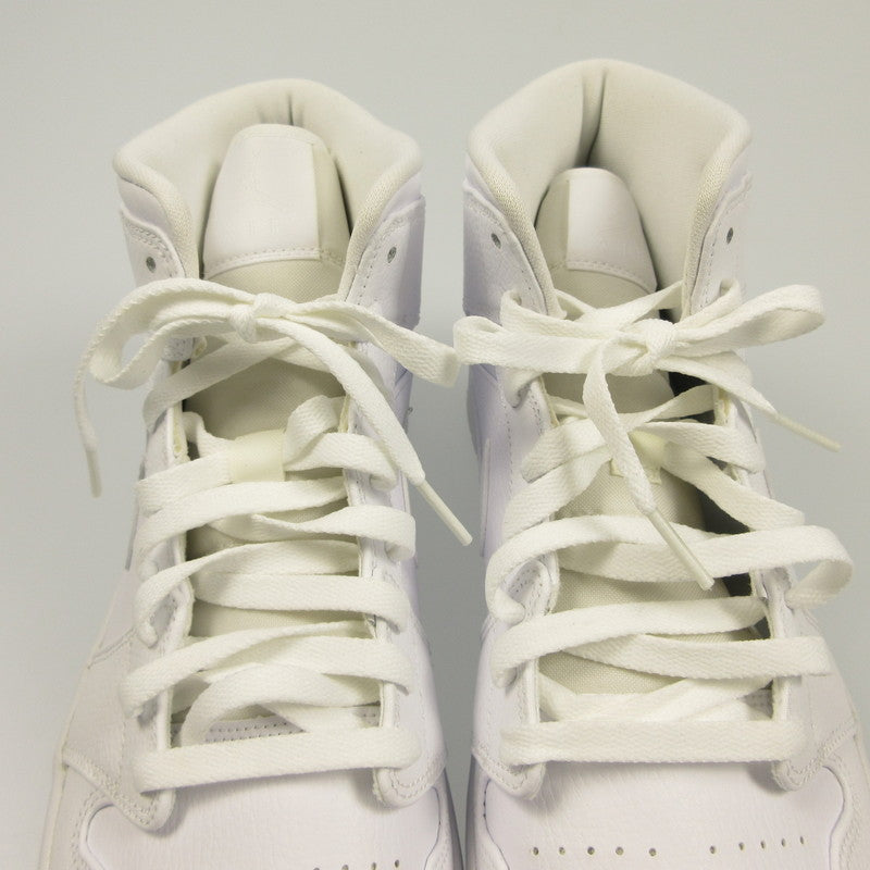 【中古】NIKE | ナイキ AIR JORDAN 1 MID TRIPLE WHITE スニーカー 554724-126 ホワイト 28cm