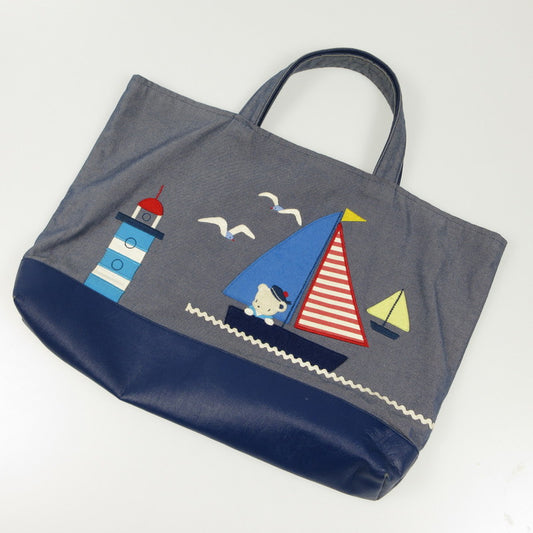 【中古】 トートバッグ ネイビー