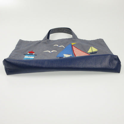 【中古】 トートバッグ ネイビー
