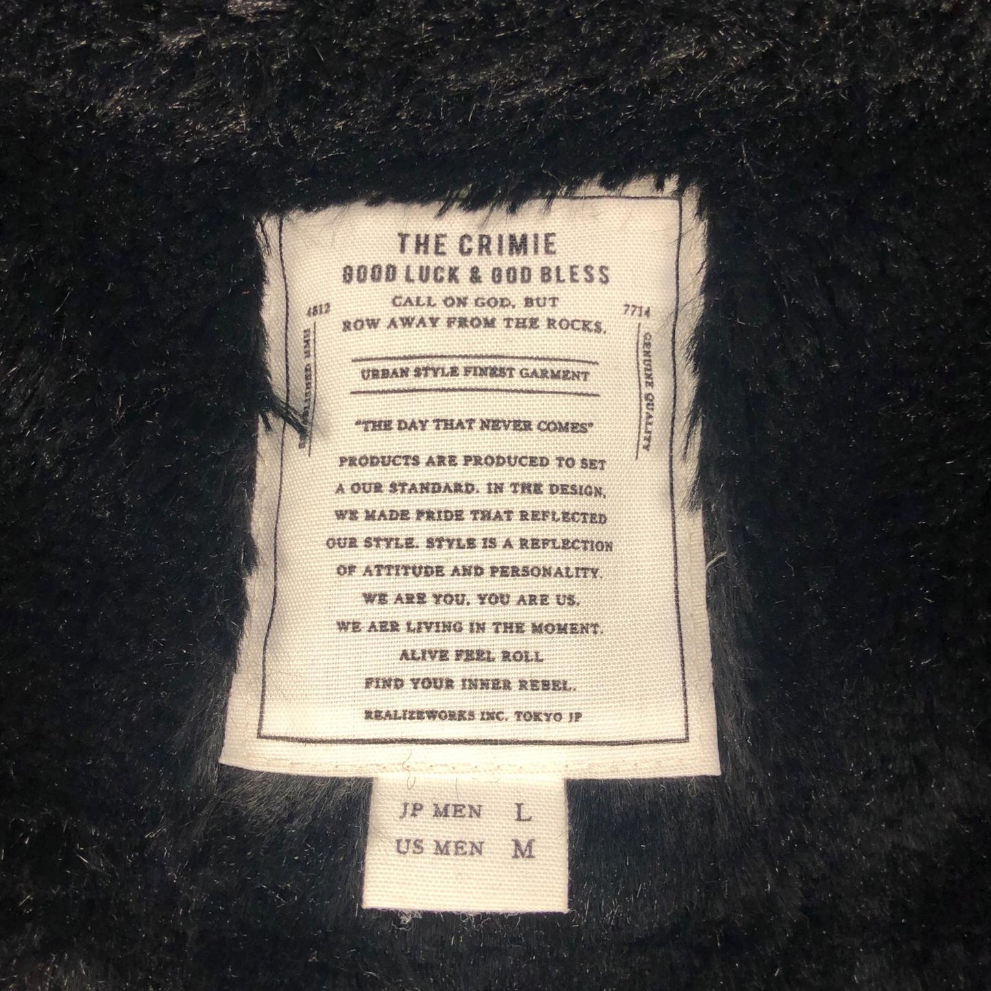 【中古】CRIMIE | クライミー WESTERN AWARD JACKET スタジャン CR01-01K5-JK59 ブラック サイズ：L