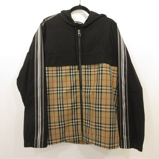 【中古】BURBERRY London England | バーバリーロンドンイングランド タフタフーデッドジップアップジャケット ナイロンジャケット 8024031 2020S/S ブラック サイズ：XL