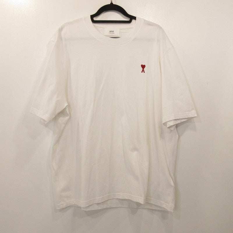 AMI | AMI RED AMI DE COEUR T-SHIRT Short Sleeve T-Shirt BFUTS005.726 White Size: L