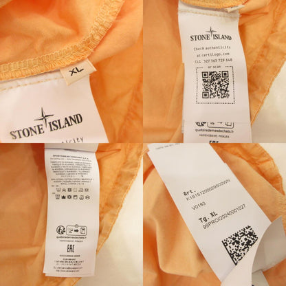 STONE ISLAND | ストーンアイランド Cotton Canvas Shirt 半袖シャツ K1S151200029 国内正規品/ブラッシュ加工 オレンジ サイズ：XL【姫路東店】