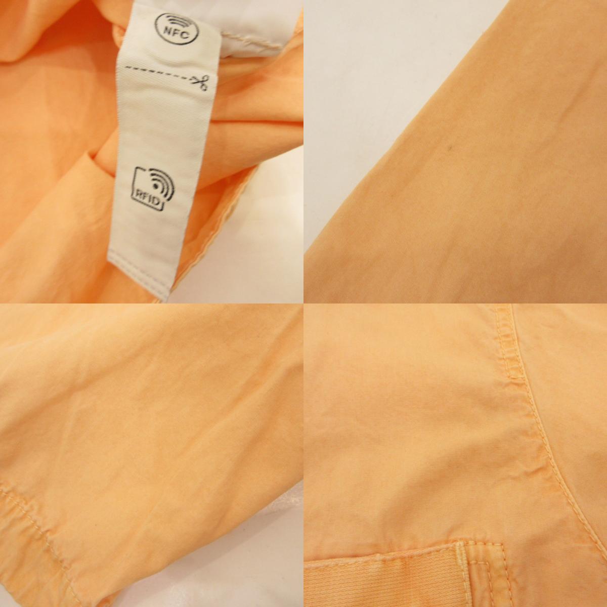 STONE ISLAND | ストーンアイランド Cotton Canvas Shirt 半袖シャツ K1S151200029 国内正規品/ブラッシュ加工 オレンジ サイズ：XL【姫路東店】