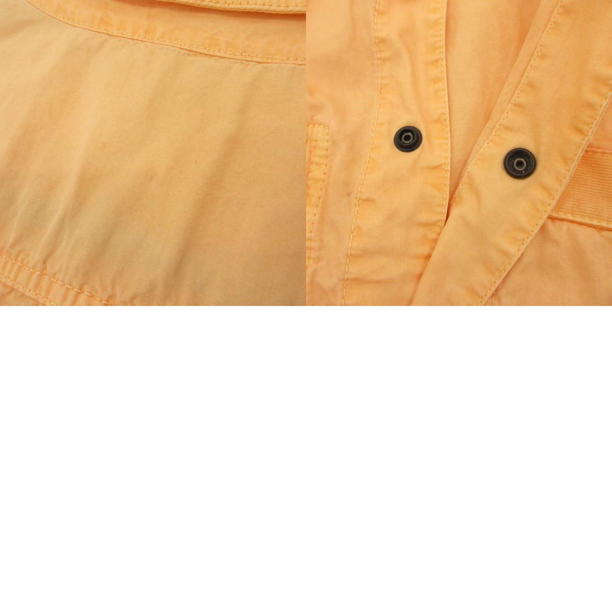 STONE ISLAND | ストーンアイランド Cotton Canvas Shirt 半袖シャツ K1S151200029 国内正規品/ブラッシュ加工 オレンジ サイズ：XL【姫路東店】
