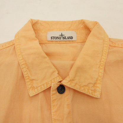 STONE ISLAND | ストーンアイランド Cotton Canvas Shirt 半袖シャツ K1S151200029 国内正規品/ブラッシュ加工 オレンジ サイズ：XL【姫路東店】
