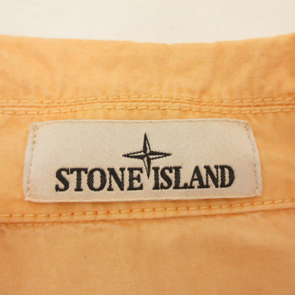 STONE ISLAND | ストーンアイランド Cotton Canvas Shirt 半袖シャツ K1S151200029 国内正規品/ブラッシュ加工 オレンジ サイズ：XL【姫路東店】