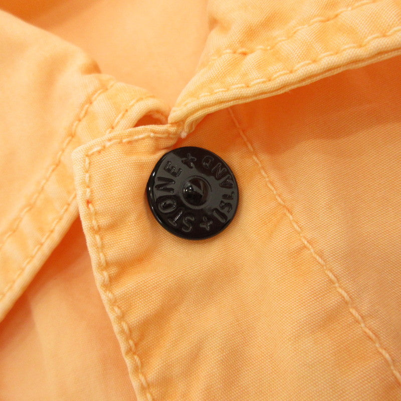 STONE ISLAND | ストーンアイランド Cotton Canvas Shirt 半袖シャツ K1S151200029 国内正規品/ブラッシュ加工 オレンジ サイズ：XL【姫路東店】