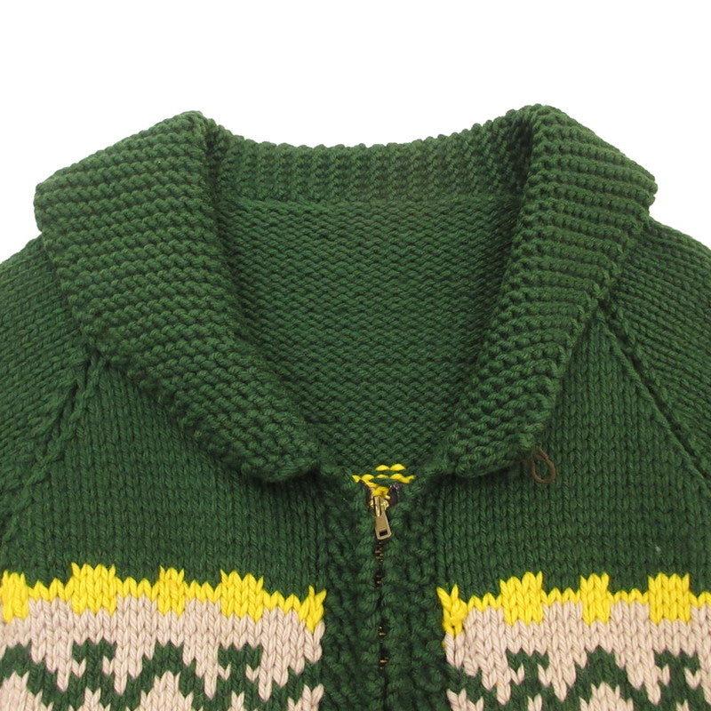 VINTAGE衣料 | ヴィンテージイリョウ カーディガン 年式:70S TALONジップ グリーン サイズ：不明【姫路東店】