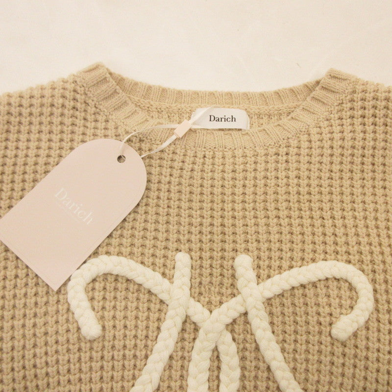 Darich | ダーリッチ ロゴワッフルニットトップス セーター 112511034 ｻｲｽﾞ:F ベージュ【姫路東店】