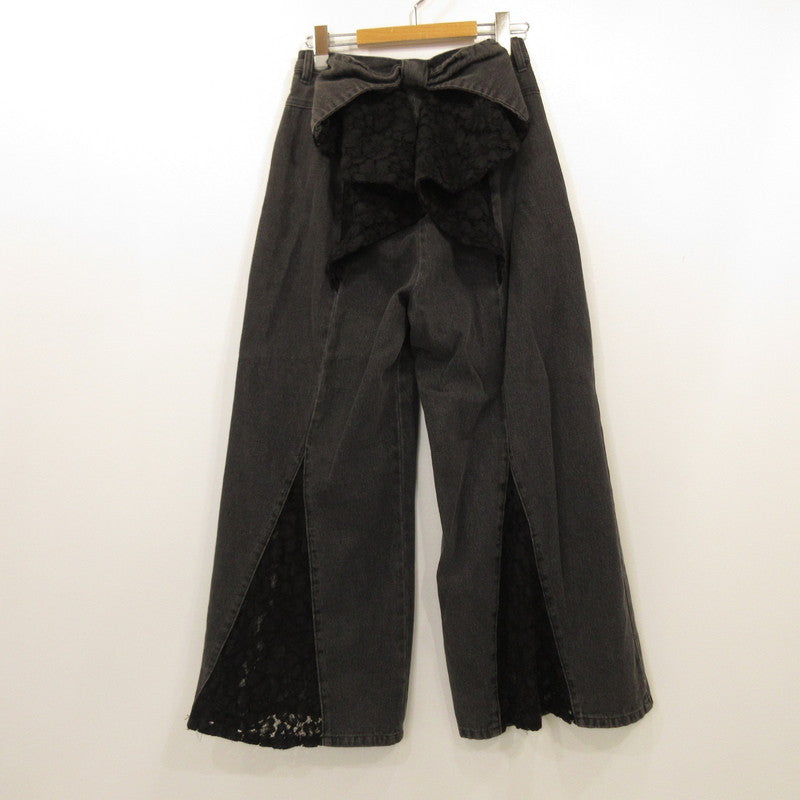 バックリボンデニムパンツ デニムパンツ 592442400101-01 ブラック サイズ：S【姫路東店】