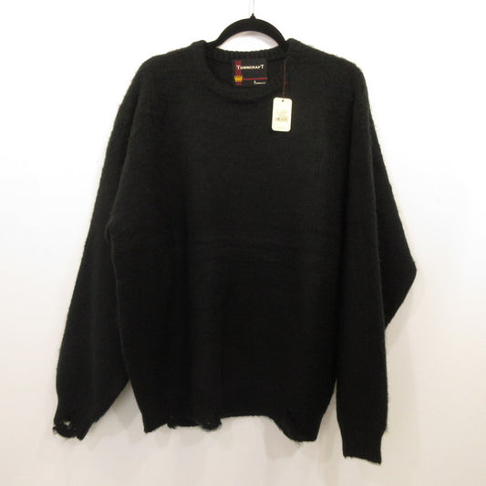 TOWN CRAFT | タウンクラフト DAMAGED SOLID SHAGGY CREW SWEATER セーター TC25F00900 ブラック サイズ：M【姫路東店】