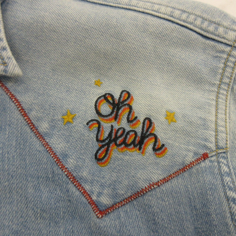 HYSTERIC GLAMOUR | ヒステリックグラマー Oh Yeah刺繍 その他トップス 02191AH10 ライトブルー サイズ：M【姫路東店】