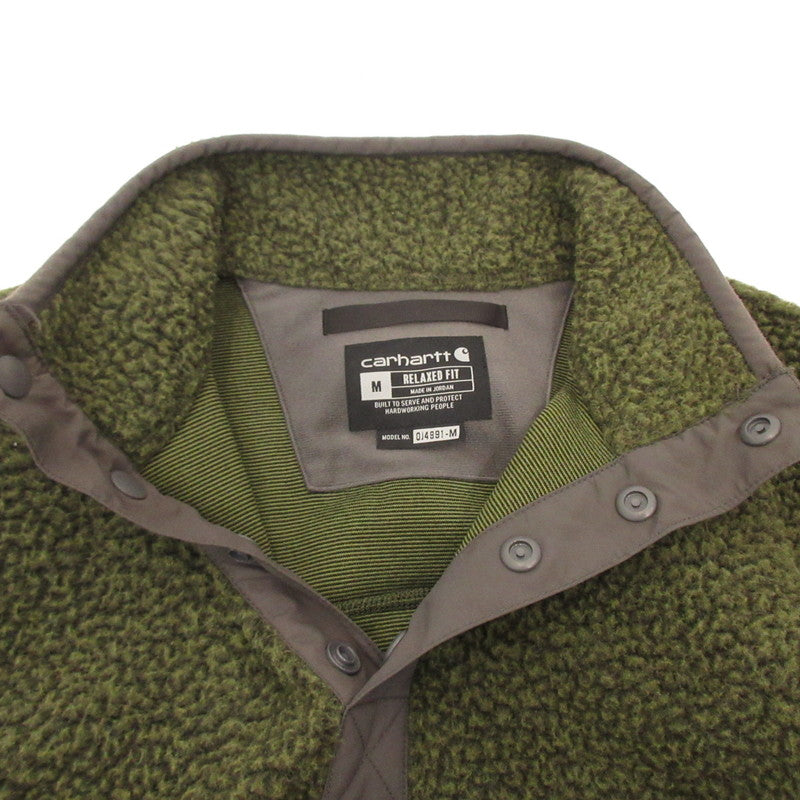 [Used] Carhartt | Carhartt Relaxed Fit Fleece Snap Front Jacket Other Tops 104991-G73 Green Size: M