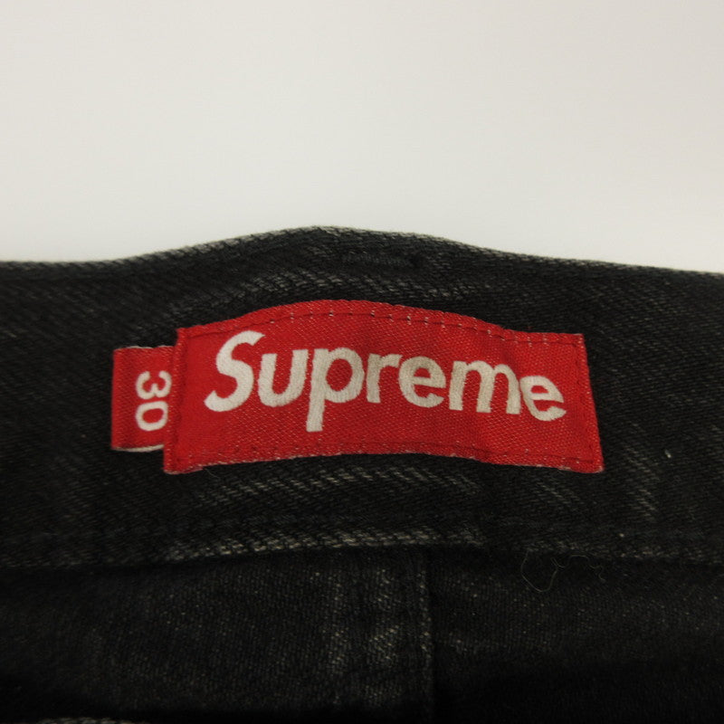 【中古】Supreme | シュプリーム Distressed Loose Fit Selvedge Jean デニムパンツ 2025S/S ブラック サイズ：30