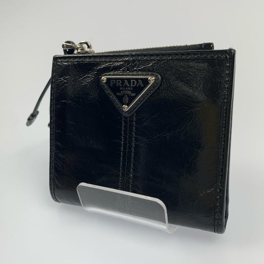 PRADA | プラダ SOFT LUX 二つ折り財布 2ML049 2025S/S ブラック【姫路東店】