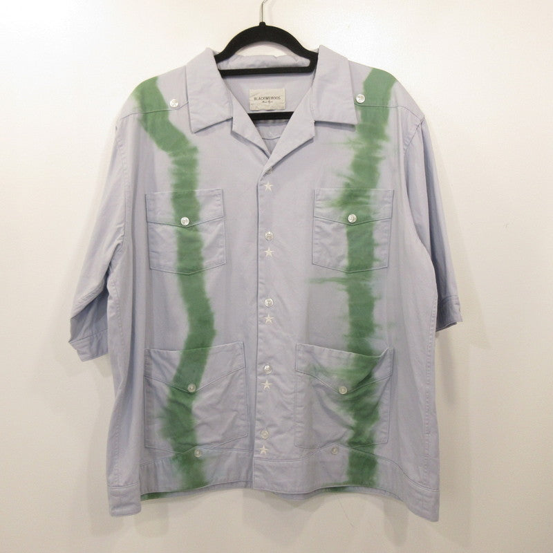 BlackWeirdos | Black Weirdos TieDye Cuba Shirt Short Sleeve Shirt 20SS-SH03 Blue Size: S