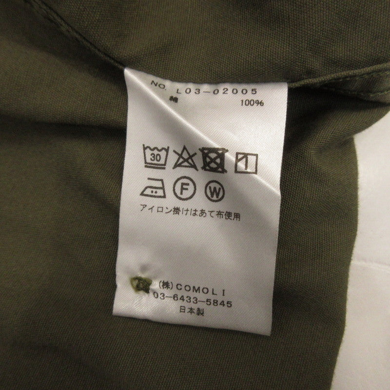 COMOLI | コモリ OD オープンカラーシャツ 長袖シャツ L03-02005 オリーブ サイズ：1【姫路東店】