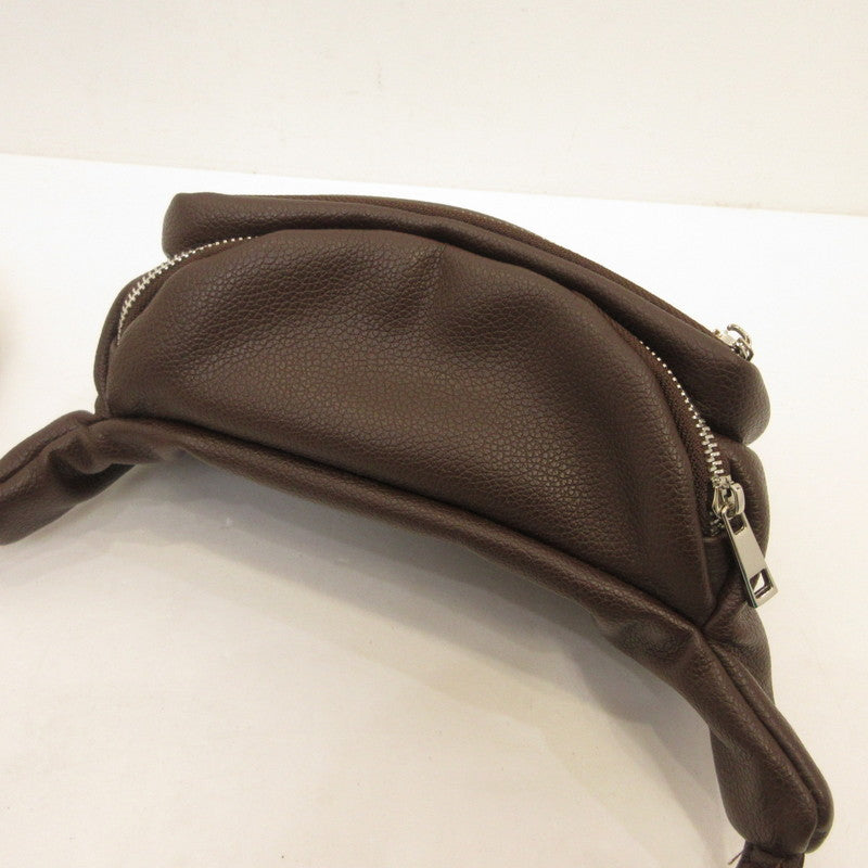 loose lamb leather body bag ボディバッグ ブラウン【姫路東店】