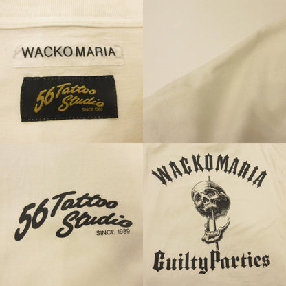 WACKOMARIA | ワコマリア WASHED HEAVY WEIGHT CREW NECK LONG SLEEVE T-SHIRT 長袖Ｔシャツ 56TS-WM-LT03 ×56 TATTOO STUDIO ホワイト サイズ：XL