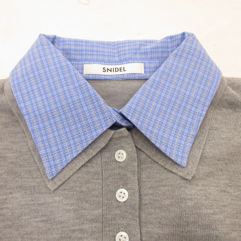 [Used] snidel | Snidel Shirt Docking Knit Polo Polo Shirt SWNT254218 Size: F Gray