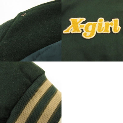 X-girl | エックスガール STADIUM JUMPER スタジャン 105224021006 グリーン サイズ：S【姫路東店】