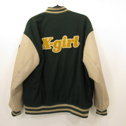X-girl | エックスガール STADIUM JUMPER スタジャン 105224021006 グリーン サイズ：S【姫路東店】