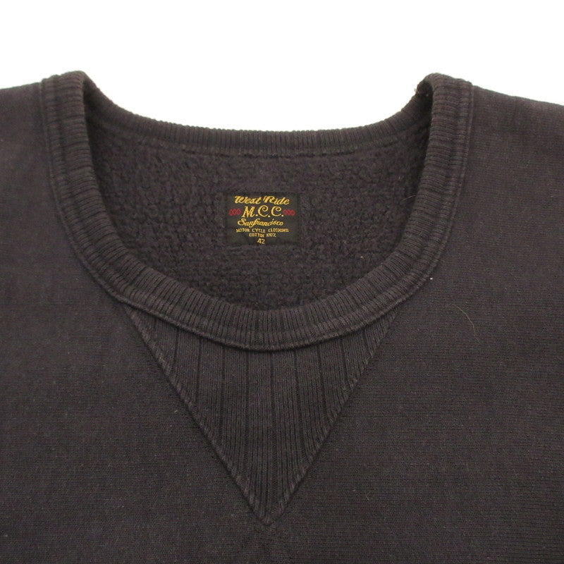 WEST RIDE | ウエストライド FRONT V SWEAT BRING A PEACE スウェット ブラック サイズ：42【姫路東店】