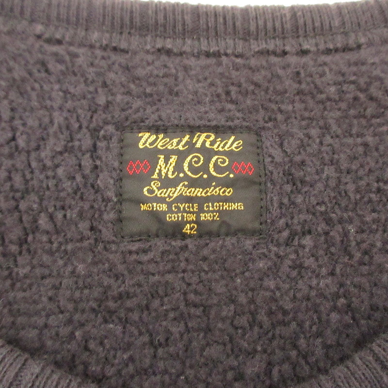 WEST RIDE | ウエストライド FRONT V SWEAT BRING A PEACE スウェット ブラック サイズ：42【姫路東店】